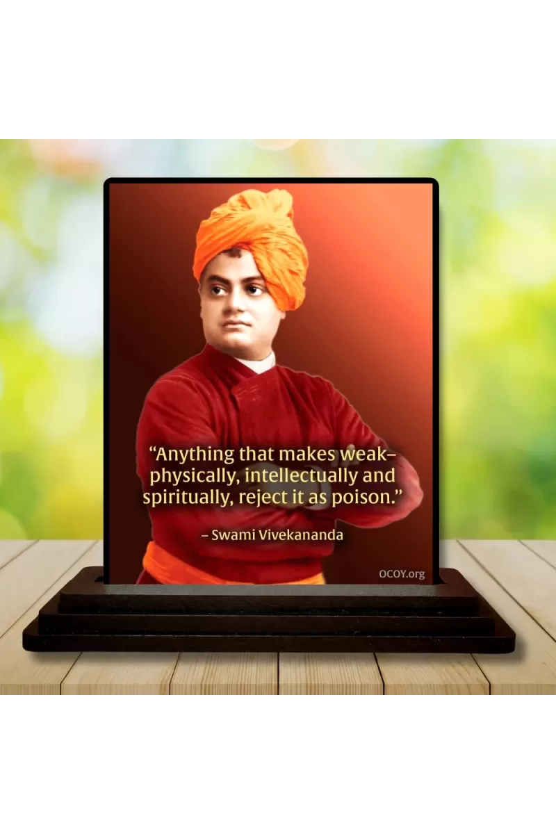 Car Dashboard Swami Vivekananda Wooden Photo Stand  3x4 Inches, Compact & Stylish Spiritual Display For Car, Home & Office (Pack Of 1) (F49076)