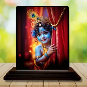 Car Dashboard Lord Shree Krishna Wooden Photo Stand 3x4 Inches, Compact & Stylish Spiritual Display For Car, Home & Office (Pack Of 1) (F49077) Car Dashboard Lord Shree Krishna Wooden Photo Stand 3x4 Inches, Compact & Stylish Spiritual Display For Car, Home & Office (Pack Of 1) (F49077)