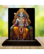 Car Dashboard Rama Wooden Photo Stand  3x4 Inches, Compact & Stylish Spiritual Display For Car, Home & Office (Pack Of 1) (F49083)