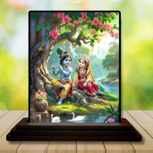 Car Dashboard Shree Krishna And Shree Radha Wooden Photo Stand 3x4 Inches, Compact & Stylish Spiritual Display For Car, Home & Office (Pack Of 1) (F49089) Car Dashboard Shree Krishna And Shree Radha Wooden Photo Stand 3x4 Inches, Compact & Stylish Spiritual Display For Car, Home & Office (Pack Of 1) (F49089)