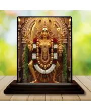 Car Dashboard Goddess Durga Wooden Photo Stand  3x4 Inches, Compact & Stylish Spiritual Display For Car, Home & Office (Pack Of 1) (F49090)