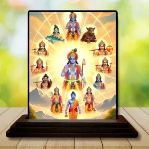 Car Dashboard Lord Vishnu Wooden Photo Stand 3x4 Inches, Compact & Stylish Spiritual Display For Car, Home & Office (Pack Of 1) (F49096) Car Dashboard Lord Vishnu Wooden Photo Stand 3x4 Inches, Compact & Stylish Spiritual Display For Car, Home & Office (Pack Of 1) (F49096)