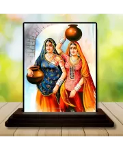 Car Dashboard Painting Wooden Photo Stand  3x4 Inches, Compact & Stylish Spiritual Display For Car, Home & Office (Pack Of 1) (F49101)