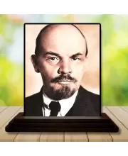 Car Dashboard Vladimir Lenin Wooden Photo Stand  3x4 Inches, Compact & Stylish Spiritual Display For Car, Home & Office (Pack Of 1) (F49104)