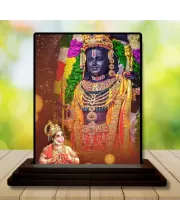 Car Dashboard Hanuman Wooden Photo Stand  3x4 Inches, Compact & Stylish Spiritual Display For Car, Home & Office (Pack Of 1) (F49105)