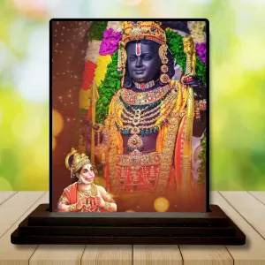 Car Dashboard Hanuman Wooden Photo Stand  3x4 Inches, Compact & Stylish Spiritual Display For Car, Home & Office (Pack Of 1) (F49105)