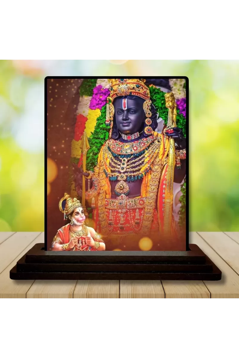 Car Dashboard Hanuman Wooden Photo Stand  3x4 Inches, Compact & Stylish Spiritual Display For Car, Home & Office (Pack Of 1) (F49105)