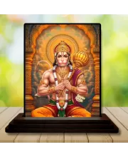 Car Dashboard Hanuman Wooden Photo Stand  3x4 Inches, Compact & Stylish Spiritual Display For Car, Home & Office (Pack Of 1) (F49106)