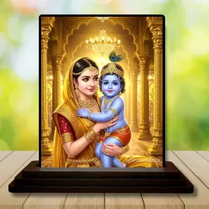 Car Dashboard Mata Yoshoda And Baby Krishna Wooden Photo Stand 3x4 Inches, Compact & Stylish Spiritual Display For Car, Home & Office (Pack Of 1) (F49118) Car Dashboard Mata Yoshoda And Baby Krishna Wooden Photo Stand 3x4 Inches, Compact & Stylish Spiritual Display For Car, Home & Office (Pack Of 1) (F49118)