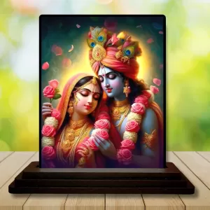 Car Dashboard Krishna And Radha Wooden Photo Stand 3x4 Inches, Compact & Stylish Spiritual Display For Car, Home & Office (Pack Of 1) (F49119) Car Dashboard Krishna And Radha Wooden Photo Stand 3x4 Inches, Compact & Stylish Spiritual Display For Car, Home & Office (Pack Of 1) (F49119)