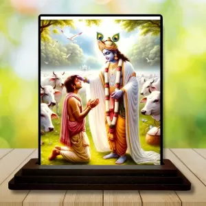 Car Dashboard Shree Krishna Wooden Photo Stand 3x4 Inches, Compact & Stylish Spiritual Display For Car, Home & Office (Pack Of 1) (F49120) Car Dashboard Shree Krishna Wooden Photo Stand 3x4 Inches, Compact & Stylish Spiritual Display For Car, Home & Office (Pack Of 1) (F49120)