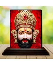 Car Dashboard Khatu Shyam Wooden Photo Stand  3x4 Inches, Compact & Stylish Spiritual Display For Car, Home & Office (Pack Of 1) (F49123)