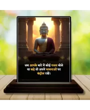 Car Dashboard Gautama Buddha Wooden Photo Stand  3x4 Inches, Compact & Stylish Spiritual Display For Car, Home & Office (Pack Of 1) (F49124)