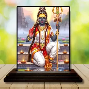 Car Dashboard Shiva Wooden Photo Stand  3x4 Inches, Compact & Stylish Spiritual Display For Car, Home & Office (Pack Of 1) (F49125)