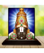 Car Dashboard Tirupati Balaji Wooden Photo Stand  3x4 Inches, Compact & Stylish Spiritual Display For Car, Home & Office (Pack Of 1) (F49129)