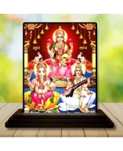 Car Dashboard Lord Ganesha Wooden Photo Stand  3x4 Inches, Compact & Stylish Spiritual Display For Car, Home & Office (Pack Of 1) (F49130)