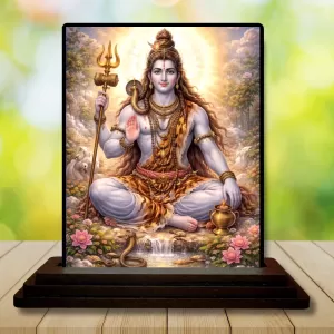 Car Dashboard Lord Shiva Wooden Photo Stand 3x4 Inches, Compact & Stylish Spiritual Display For Car, Home & Office (Pack Of 1) (F49131) Car Dashboard Lord Shiva Wooden Photo Stand 3x4 Inches, Compact & Stylish Spiritual Display For Car, Home & Office (Pack Of 1) (F49131)