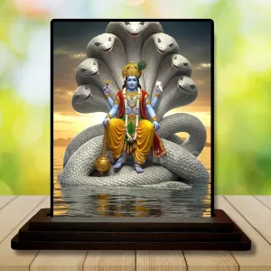 Car Dashboard Lord Vishnu Wooden Photo Stand 3x4 Inches, Compact & Stylish Spiritual Display For Car, Home & Office (Pack Of 1) (F49133) Car Dashboard Lord Vishnu Wooden Photo Stand 3x4 Inches, Compact & Stylish Spiritual Display For Car, Home & Office (Pack Of 1) (F49133)
