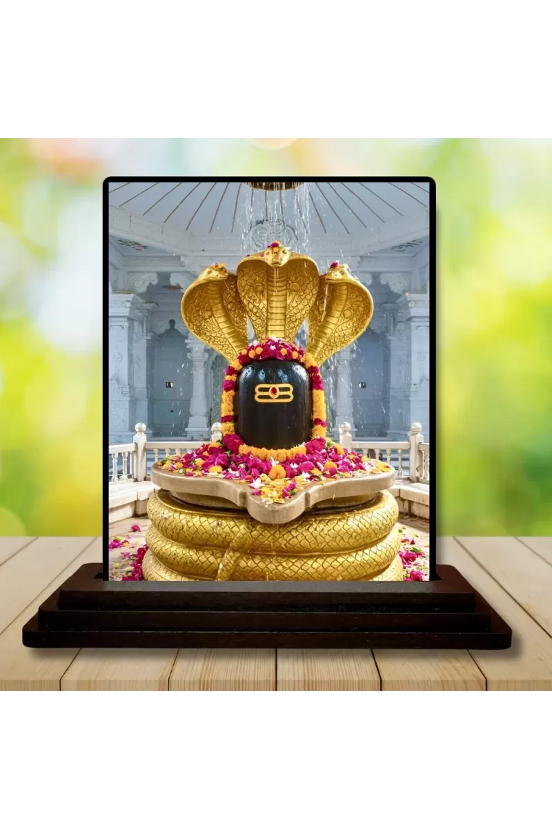 Car Dashboard Lord Shiva Wooden Photo Stand  3x4 Inches, Compact & Stylish Spiritual Display For Car, Home & Office (Pack Of 1) (F49135)