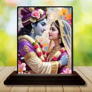 Car Dashboard Shree Krishna And Shree Radha Wooden Photo Stand 3x4 Inches, Compact & Stylish Spiritual Display For Car, Home & Office (Pack Of 1) (F49139) Car Dashboard Shree Krishna And Shree Radha Wooden Photo Stand 3x4 Inches, Compact & Stylish Spiritual Display For Car, Home & Office (Pack Of 1) (F49139)