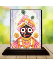 Car Dashboard Lord Shree Krishna Wooden Photo Stand  3x4 Inches, Compact & Stylish Spiritual Display For Car, Home & Office (Pack Of 1) (F49141)