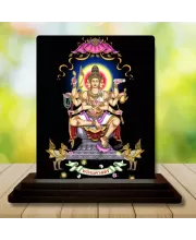 Car Dashboard Lord Lord Brahma Wooden Photo Stand  3x4 Inches, Compact & Stylish Spiritual Display For Car, Home & Office (Pack Of 1) (F49147)