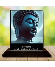 Car Dashboard Gautama Buddha Wooden Photo Stand  3x4 Inches, Compact & Stylish Spiritual Display For Car, Home & Office (Pack Of 1) (F49150)