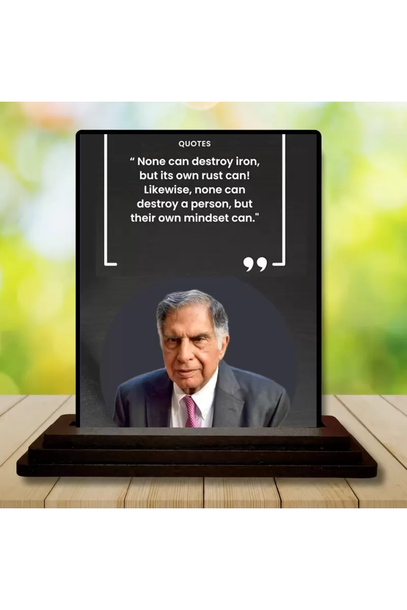 Car Dashboard Shree Ratan Tata Wooden Photo Stand  3x4 Inches, Compact & Stylish Spiritual Display For Car, Home & Office (Pack Of 1) (F49151)