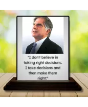 Car Dashboard Shree Ratan Tata Wooden Photo Stand  3x4 Inches, Compact & Stylish Spiritual Display For Car, Home & Office (Pack Of 1) (F49152)