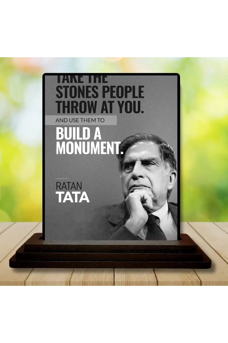 Car Dashboard Shree Ratan Tata Wooden Photo Stand  3x4 Inches, Compact & Stylish Spiritual Display For Car, Home & Office (Pack Of 1) (F49153)