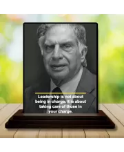 Car Dashboard Shree Ratan Tata Wooden Photo Stand  3x4 Inches, Compact & Stylish Spiritual Display For Car, Home & Office (Pack Of 1) (F49154)