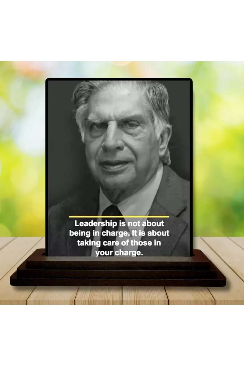 Car Dashboard Shree Ratan Tata Wooden Photo Stand  3x4 Inches, Compact & Stylish Spiritual Display For Car, Home & Office (Pack Of 1) (F49154)