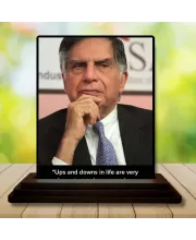 Car Dashboard Shree Ratan Tata Wooden Photo Stand  3x4 Inches, Compact & Stylish Spiritual Display For Car, Home & Office (Pack Of 1) (F49155)