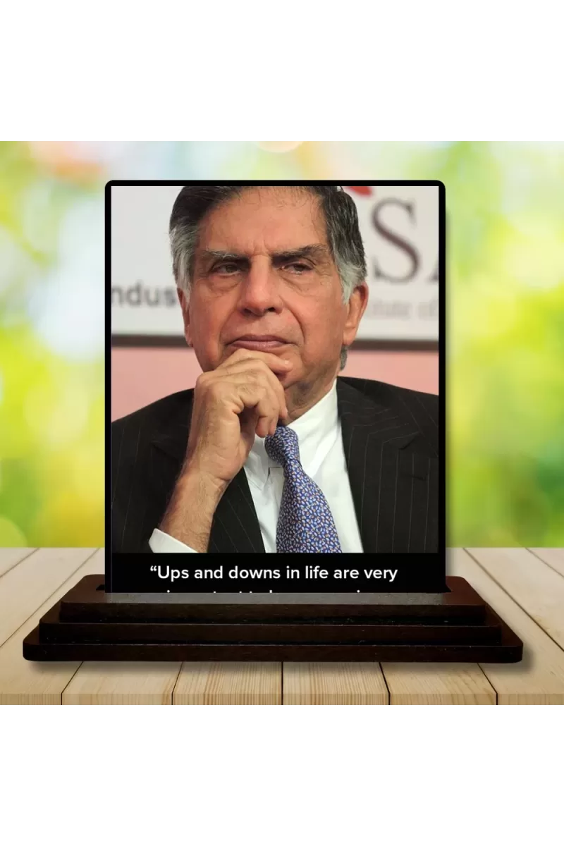Car Dashboard Shree Ratan Tata Wooden Photo Stand  3x4 Inches, Compact & Stylish Spiritual Display For Car, Home & Office (Pack Of 1) (F49155)