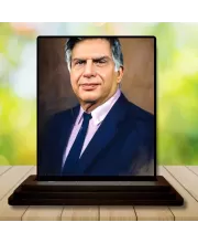 Car Dashboard Sri Ratan Tata Wooden Photo Stand  3x4 Inches, Compact & Stylish Spiritual Display For Car, Home & Office (Pack Of 1) (F49156)