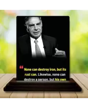 Car Dashboard Sri Ratan Tata Wooden Photo Stand  3x4 Inches, Compact & Stylish Spiritual Display For Car, Home & Office (Pack Of 1) (F49157)