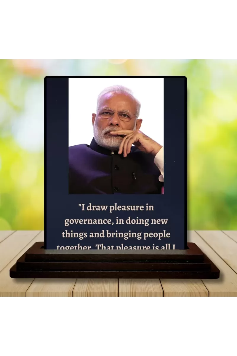 Car Dashboard Narendra Modi Wooden Photo Stand  3x4 Inches, Compact & Stylish Spiritual Display For Car, Home & Office (Pack Of 1) (F49161)