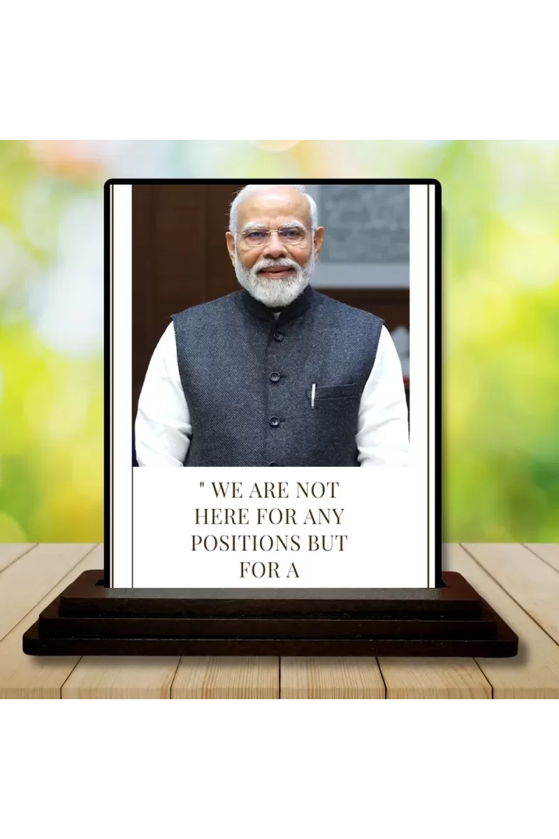 Car Dashboard Narendra Modi Wooden Photo Stand  3x4 Inches, Compact & Stylish Spiritual Display For Car, Home & Office (Pack Of 1) (F49162)