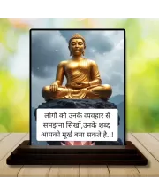 Car Dashboard Gautama Buddha Wooden Photo Stand  3x4 Inches, Compact & Stylish Spiritual Display For Car, Home & Office (Pack Of 1) (F49163)