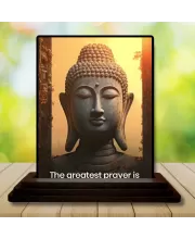 Car Dashboard Gautama Buddha Wooden Photo Stand  3x4 Inches, Compact & Stylish Spiritual Display For Car, Home & Office (Pack Of 1) (F49166)