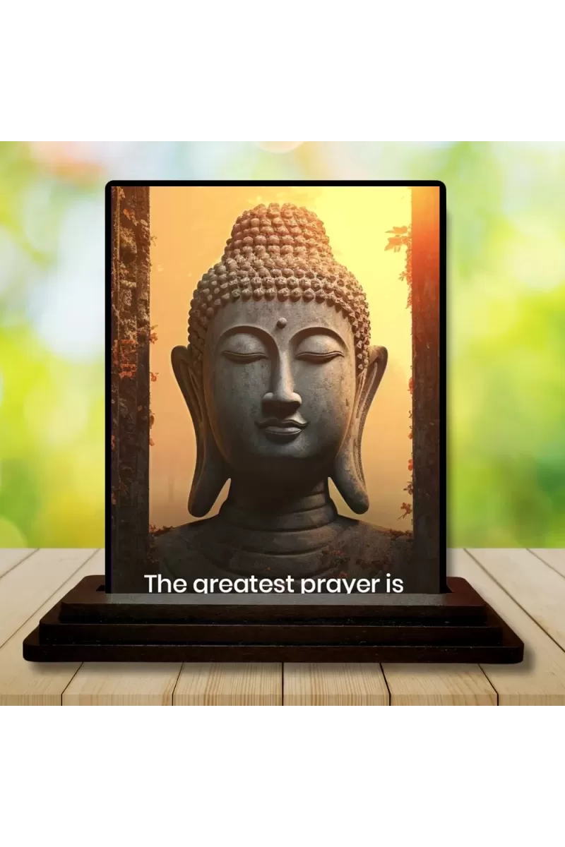 Car Dashboard Gautama Buddha Wooden Photo Stand  3x4 Inches, Compact & Stylish Spiritual Display For Car, Home & Office (Pack Of 1) (F49166)