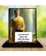 Car Dashboard Gautama Buddha Wooden Photo Stand  3x4 Inches, Compact & Stylish Spiritual Display For Car, Home & Office (Pack Of 1) (F49172)