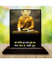 Car Dashboard Gautama Buddha Wooden Photo Stand  3x4 Inches, Compact & Stylish Spiritual Display For Car, Home & Office (Pack Of 1) (F49173)