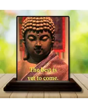 Car Dashboard Gautama Buddha Wooden Photo Stand  3x4 Inches, Compact & Stylish Spiritual Display For Car, Home & Office (Pack Of 1) (F49175)