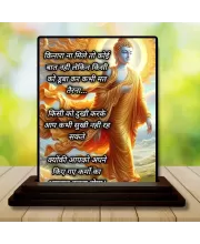 Car Dashboard Gautama Buddha Wooden Photo Stand  3x4 Inches, Compact & Stylish Spiritual Display For Car, Home & Office (Pack Of 1) (F49176)