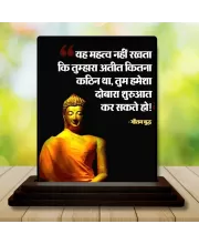 Car Dashboard Gautama Buddha Wooden Photo Stand  3x4 Inches, Compact & Stylish Spiritual Display For Car, Home & Office (Pack Of 1) (F49180)