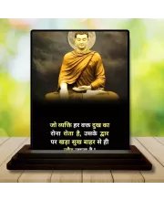 Car Dashboard Gautama Buddha Wooden Photo Stand  3x4 Inches, Compact & Stylish Spiritual Display For Car, Home & Office (Pack Of 1) (F49181)