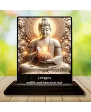 Car Dashboard Gautama Buddha Wooden Photo Stand  3x4 Inches, Compact & Stylish Spiritual Display For Car, Home & Office (Pack Of 1) (F49186)