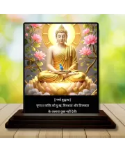 Car Dashboard Gautama Buddha Wooden Photo Stand  3x4 Inches, Compact & Stylish Spiritual Display For Car, Home & Office (Pack Of 1) (F49189)