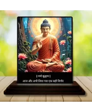 Car Dashboard Gautama Buddha Wooden Photo Stand  3x4 Inches, Compact & Stylish Spiritual Display For Car, Home & Office (Pack Of 1) (F49190)